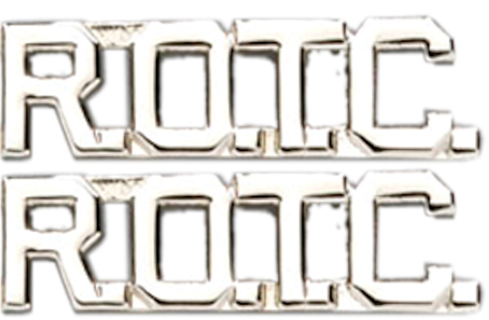 ROTC Collar Letter Insignia - No Shine Metal Pin-On - PAIR