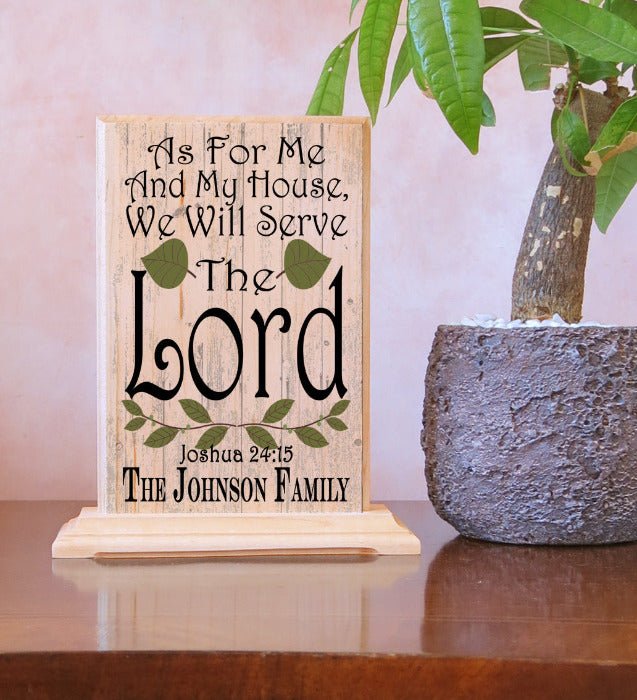 As For Me And My Family We Shall Serve The Lord Plaque PERSONALIZED Family Name