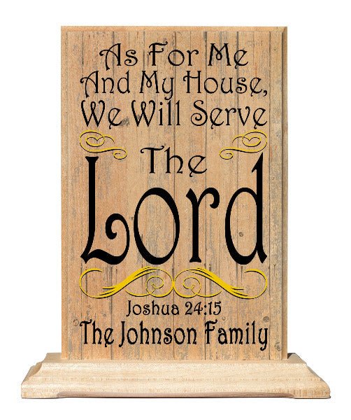 As For Me And My Family We Will Serve The Lord Sign Plaque Custom Religious Family Gift