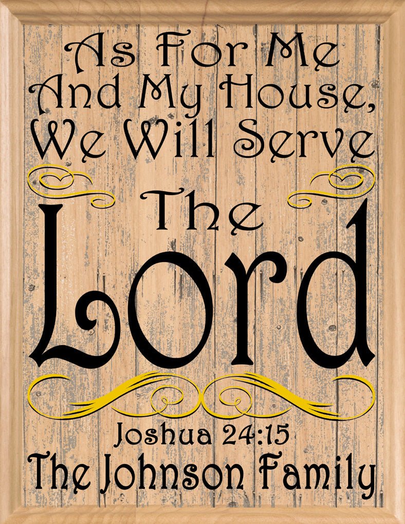 As For Me and My House We Will Serve The Lord Sign Personalized