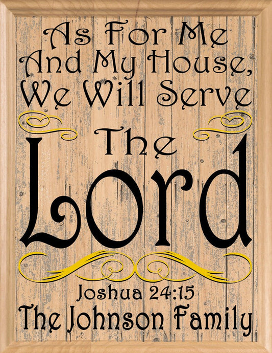 As For Me and My House We Will Serve The Lord Sign Personalized