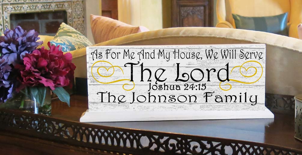 As For Me And My House We Will Serve The Lord Sign Personalized With Family Name