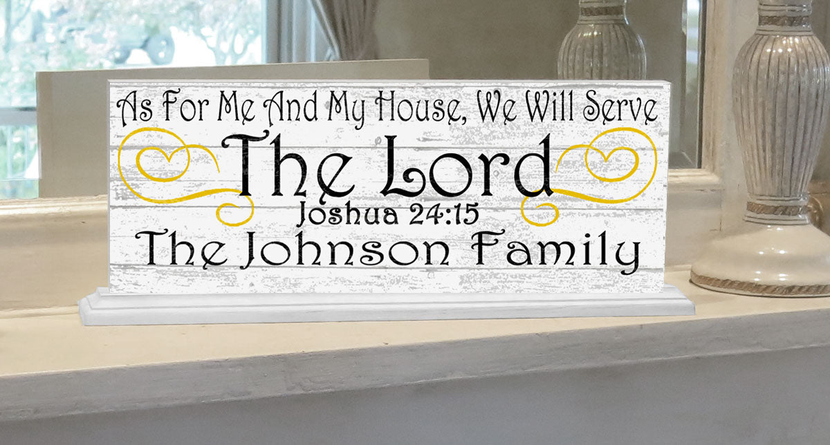 As For Me And My House We Will Serve The Lord Sign Personalized With Family Name
