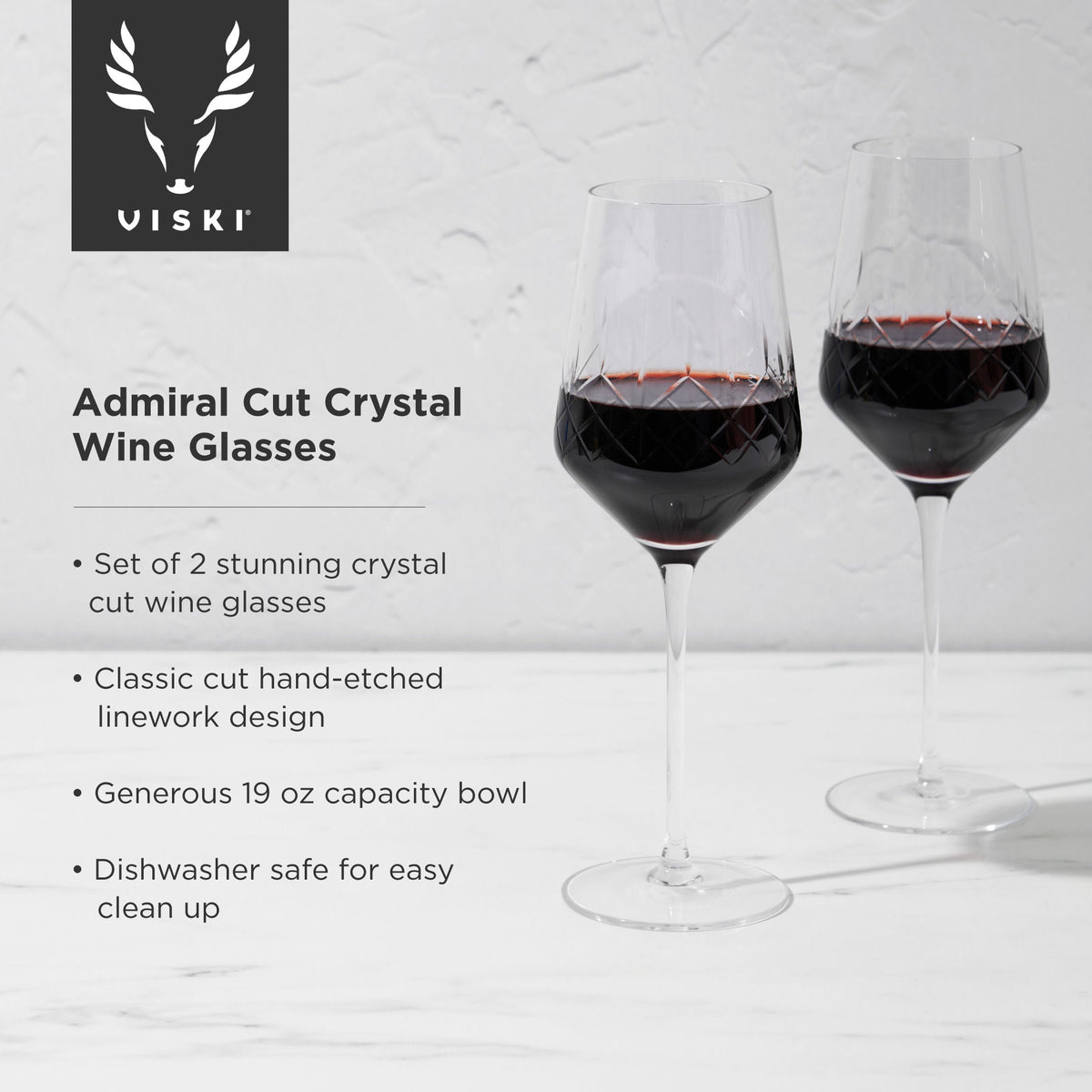 Admiral Crystal Universal Wine Glasses, Set of 2