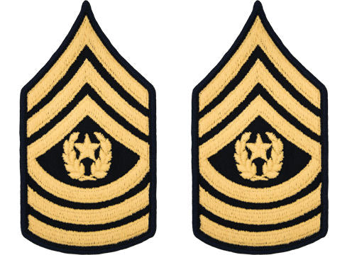 U.S. Army Gold on Blue Chevrons - Pair - All Enlisted Ranks