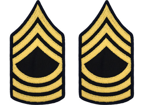 U.S. Army Gold on Blue Chevrons - Pair - All Enlisted Ranks