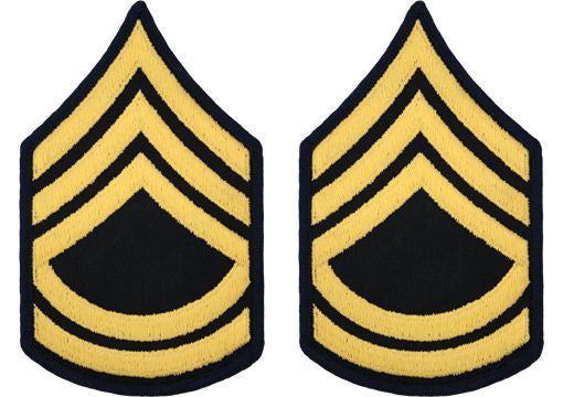 U.S. Army Gold on Blue Chevrons - Pair - All Enlisted Ranks