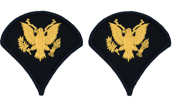 U.S. Army Gold on Blue Chevrons - Pair - All Enlisted Ranks