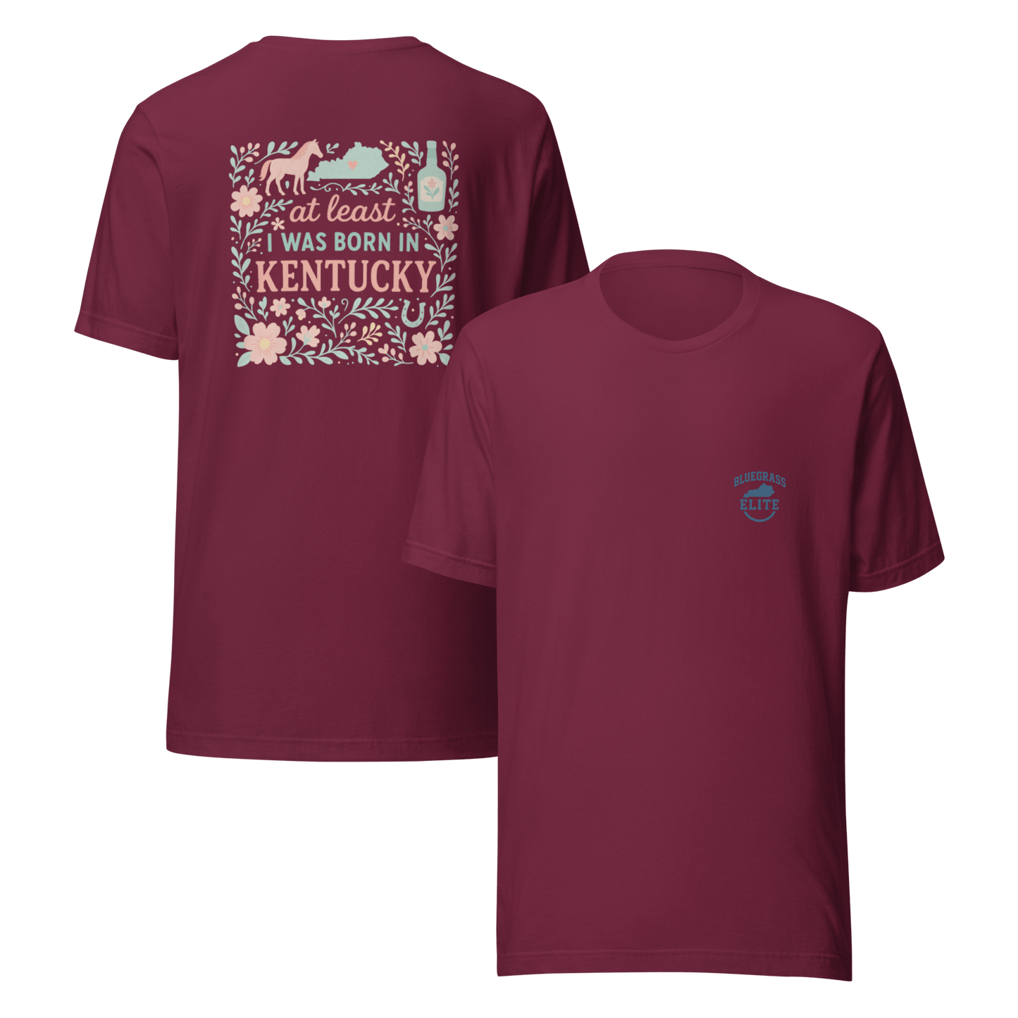 At Least I Was Born in Kentucky T-Shirt | Bluegrass Pride | Elite Tri-Blend