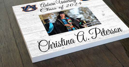 Auburn Tigers Graduation Frame - Class Year Picture Plaque - Custom - Upload Your Photo, Name & Class Year – 10.5"x10.5"
