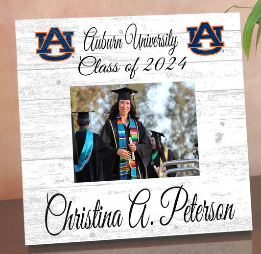 Auburn Tigers Graduation Frame - Class Year Picture Plaque - Custom - Upload Your Photo, Name & Class Year – 10.5"x10.5"