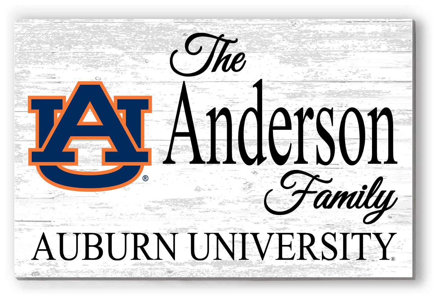 Auburn Tigers Family Name Sign – Personalized Auburn University Wood Plaque for Alumni or Graduation