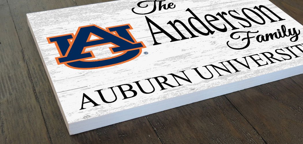 Auburn Tigers Family Name Sign – Personalized Auburn University Wood Plaque for Alumni or Graduation