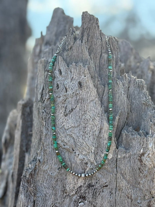 Authentic Turquoise Heishi Beaded Choker