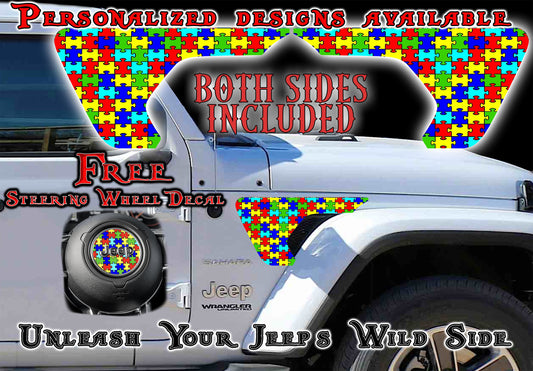 fender vent for the JL or JT 2018 or newer Autism puzzle