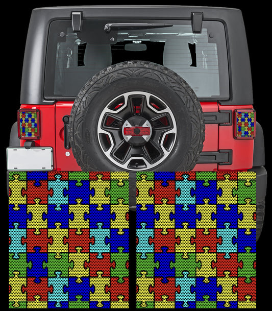 Autism puzzle taillight cover decal
