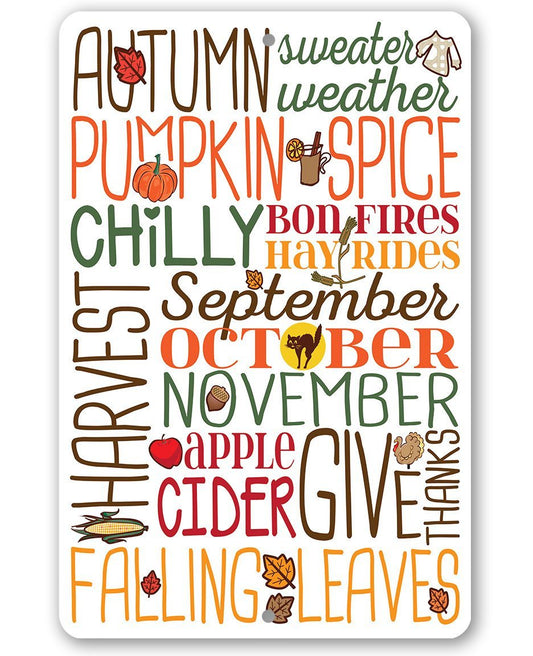 Autumn Sweater Weather - Metal Sign