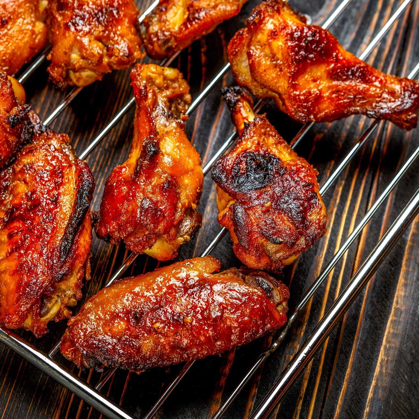 Slow Smoked BBQ Chicken Wings – Naked, Jalapeño Honey or Garlic Parmesan