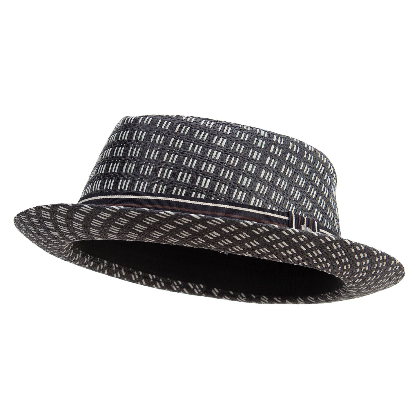 Big Size Wove Paper Straw Wide Brim Porkpie Upbrim Fedora