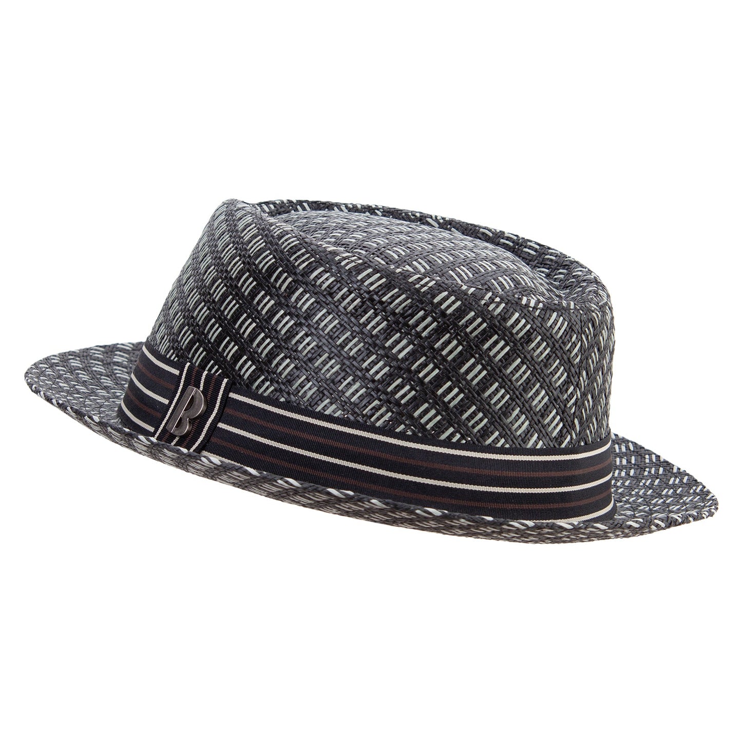 Big Size Wove Paper Straw Wide Brim Porkpie Upbrim Fedora
