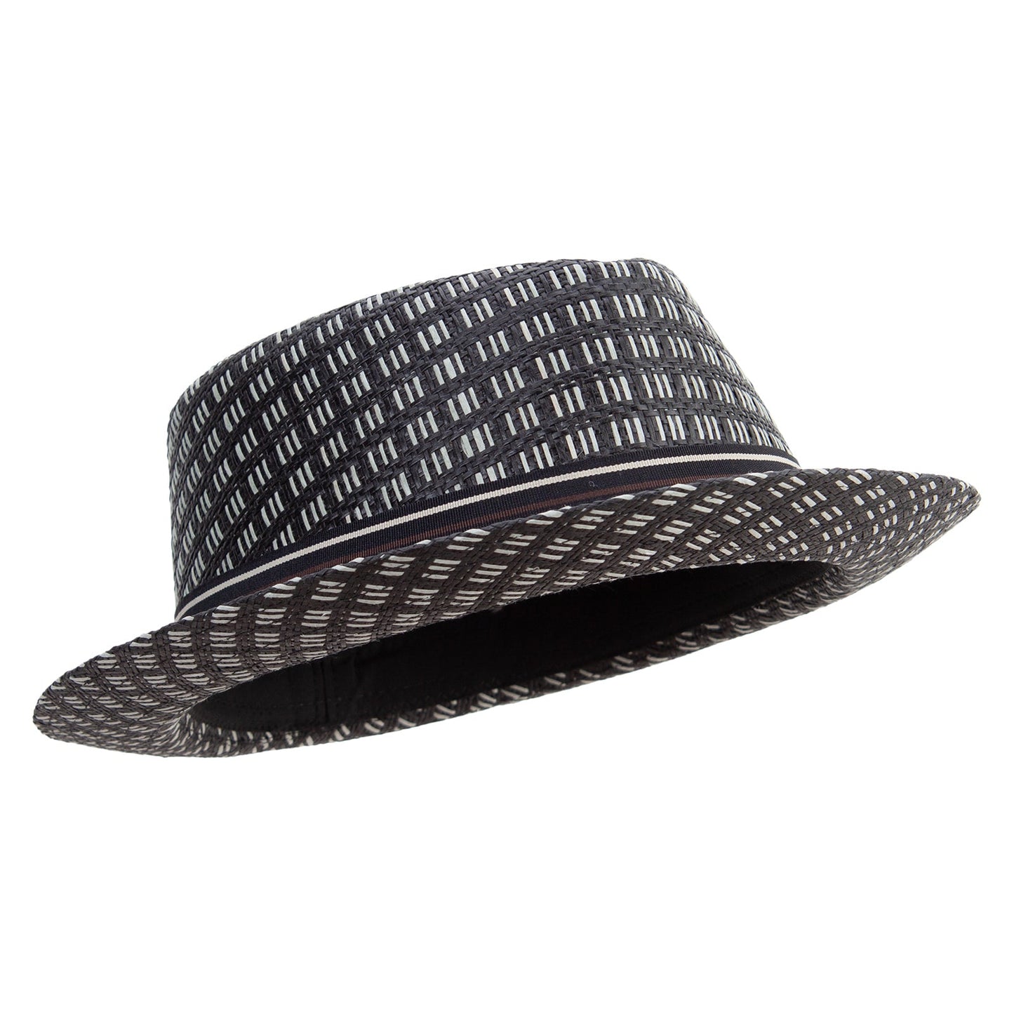 Big Size Wove Paper Straw Wide Brim Porkpie Upbrim Fedora