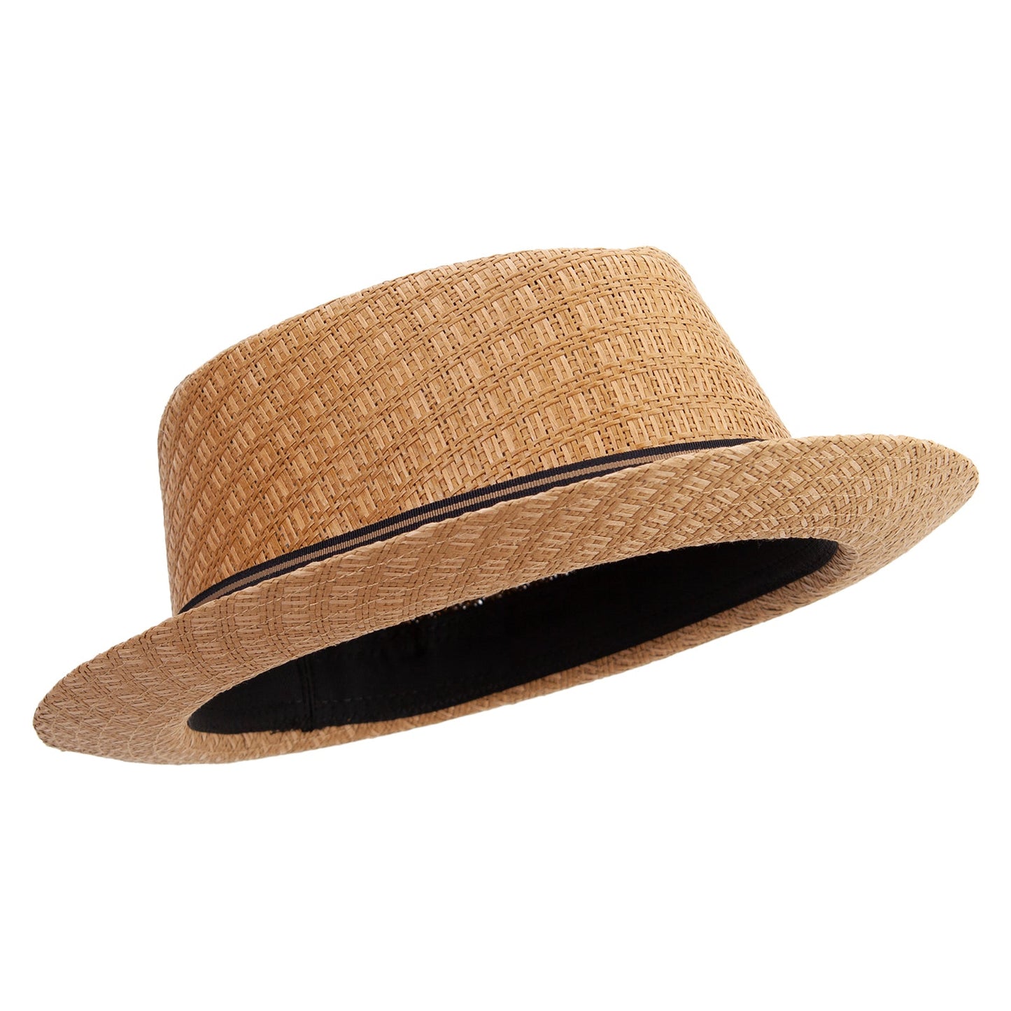 Big Size Wove Paper Straw Wide Brim Porkpie Upbrim Fedora