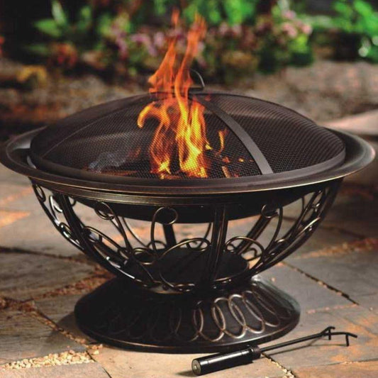 AZ Patio Heaters Scroll Design 30-Inch Round Fire Pit (FT-022)