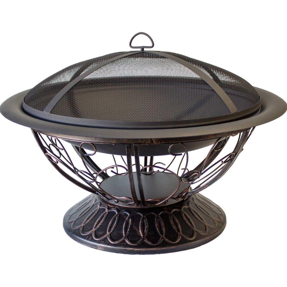 AZ Patio Heaters Scroll Design 30-Inch Round Fire Pit (FT-022)
