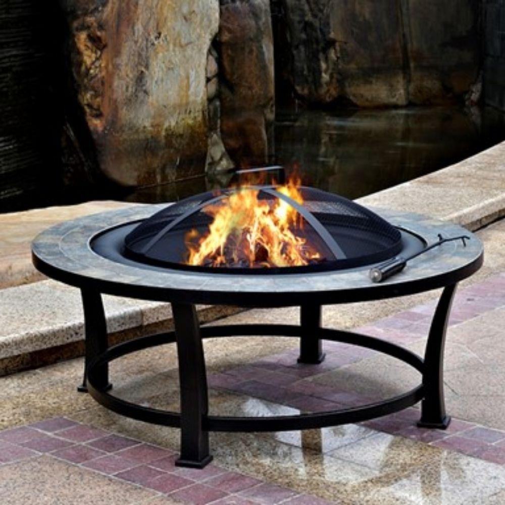 AZ Patio Heaters Slate Tile 40-Inch Round Fire Pit (FT-51216)