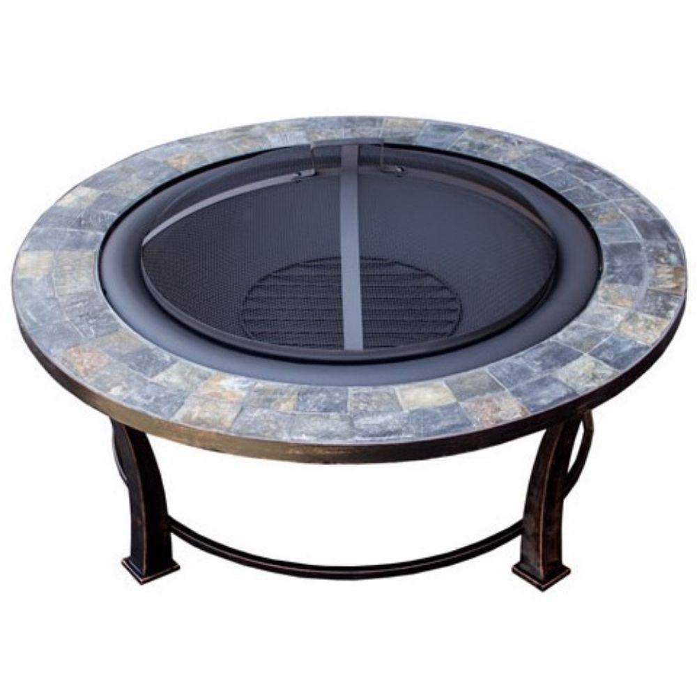 AZ Patio Heaters Slate Tile 40-Inch Round Fire Pit (FT-51216)
