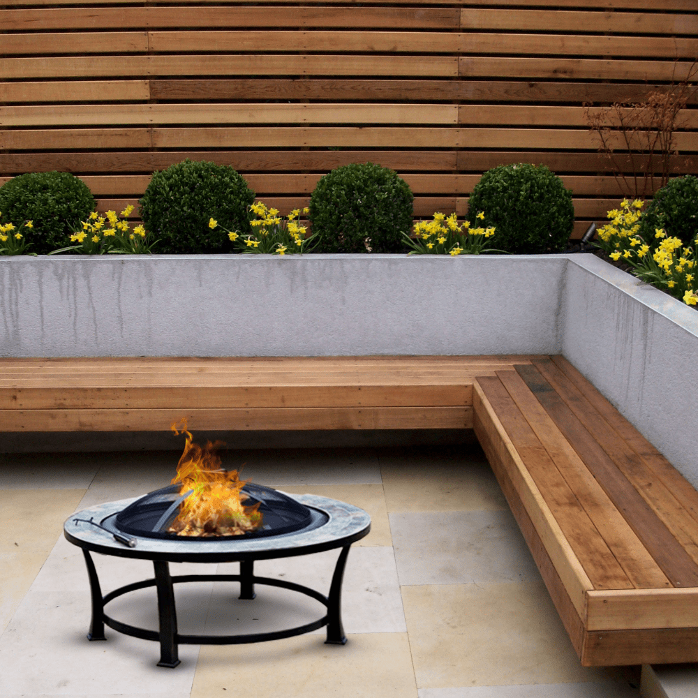 AZ Patio Heaters Slate Tile 40-Inch Round Fire Pit (FT-51216)