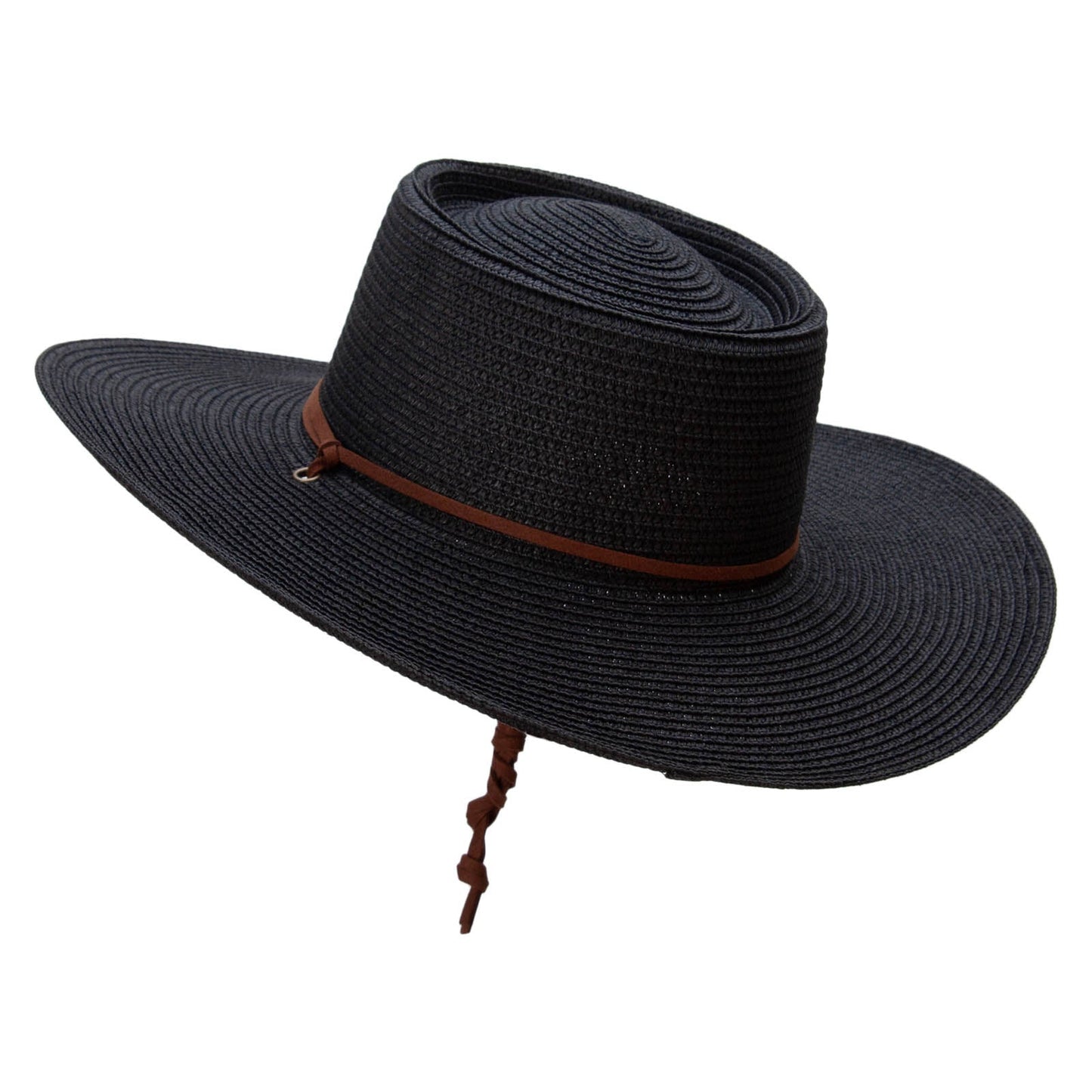 Women's Paper Braid Gambler crown Hat