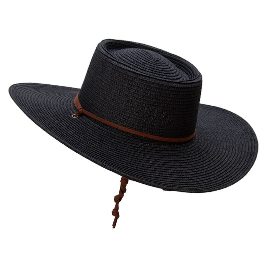 Women's Paper Braid Gambler crown Hat