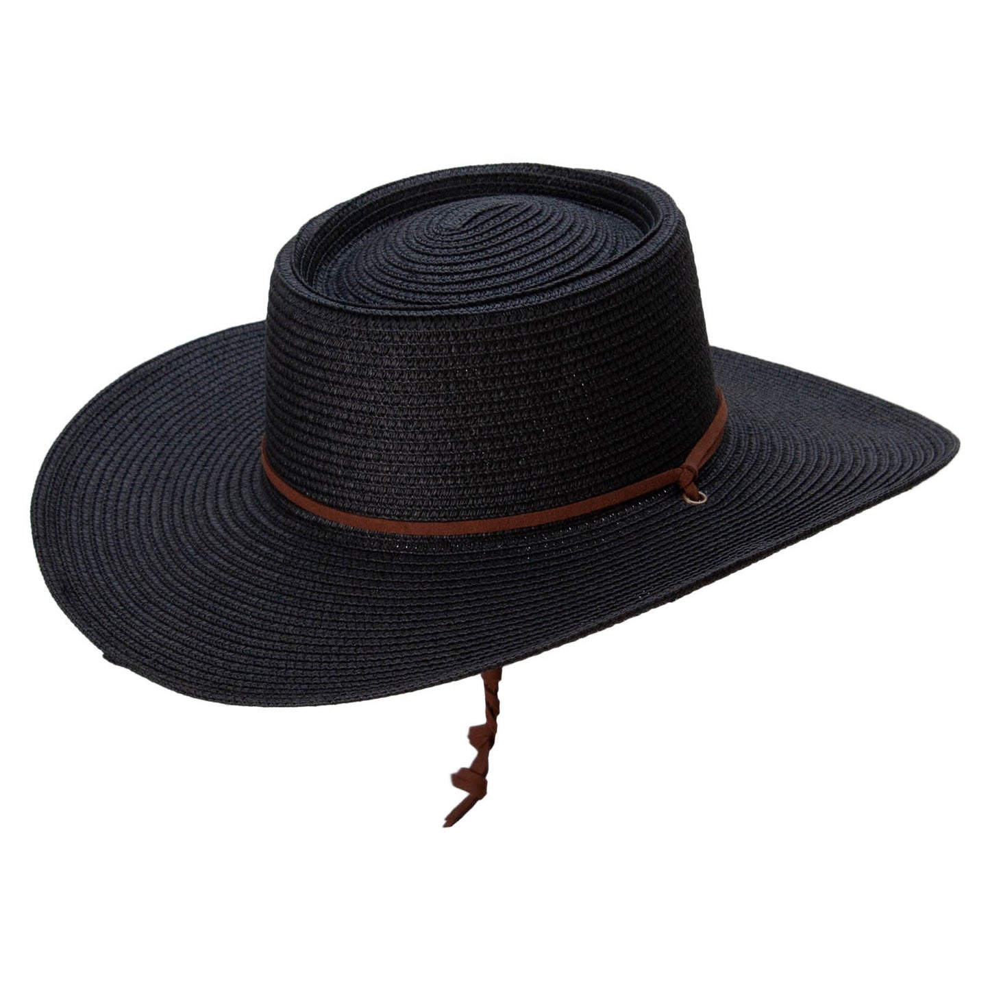 Women's Paper Braid Gambler crown Hat