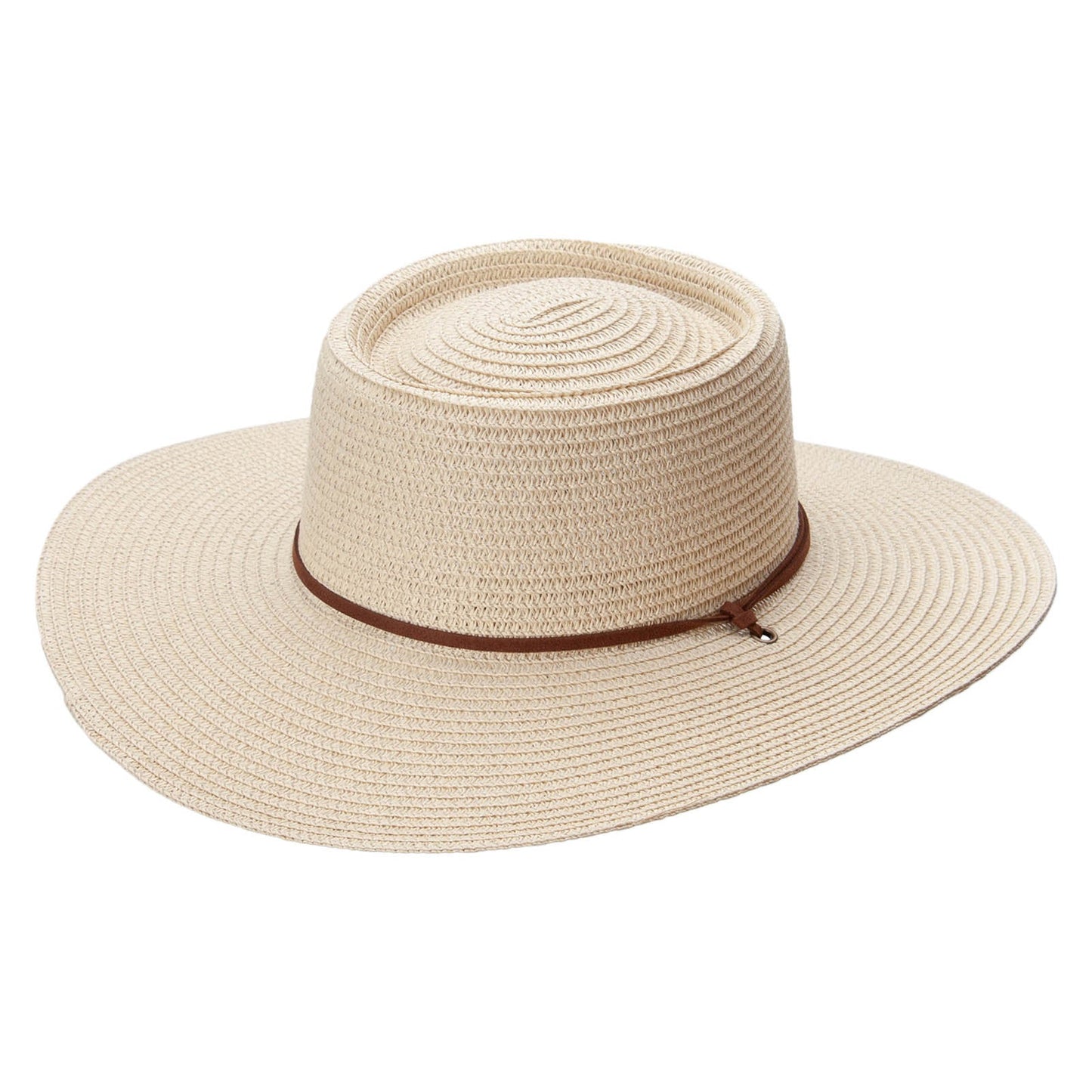 Women's Paper Braid Gambler crown Hat