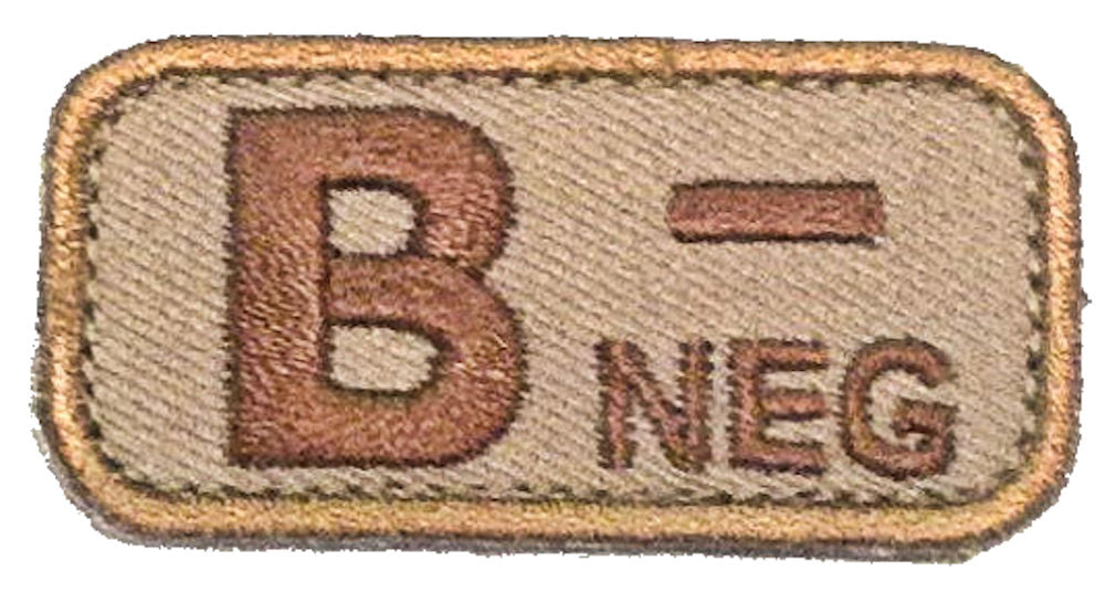 Blood Type Morale Patches with Hook Backing