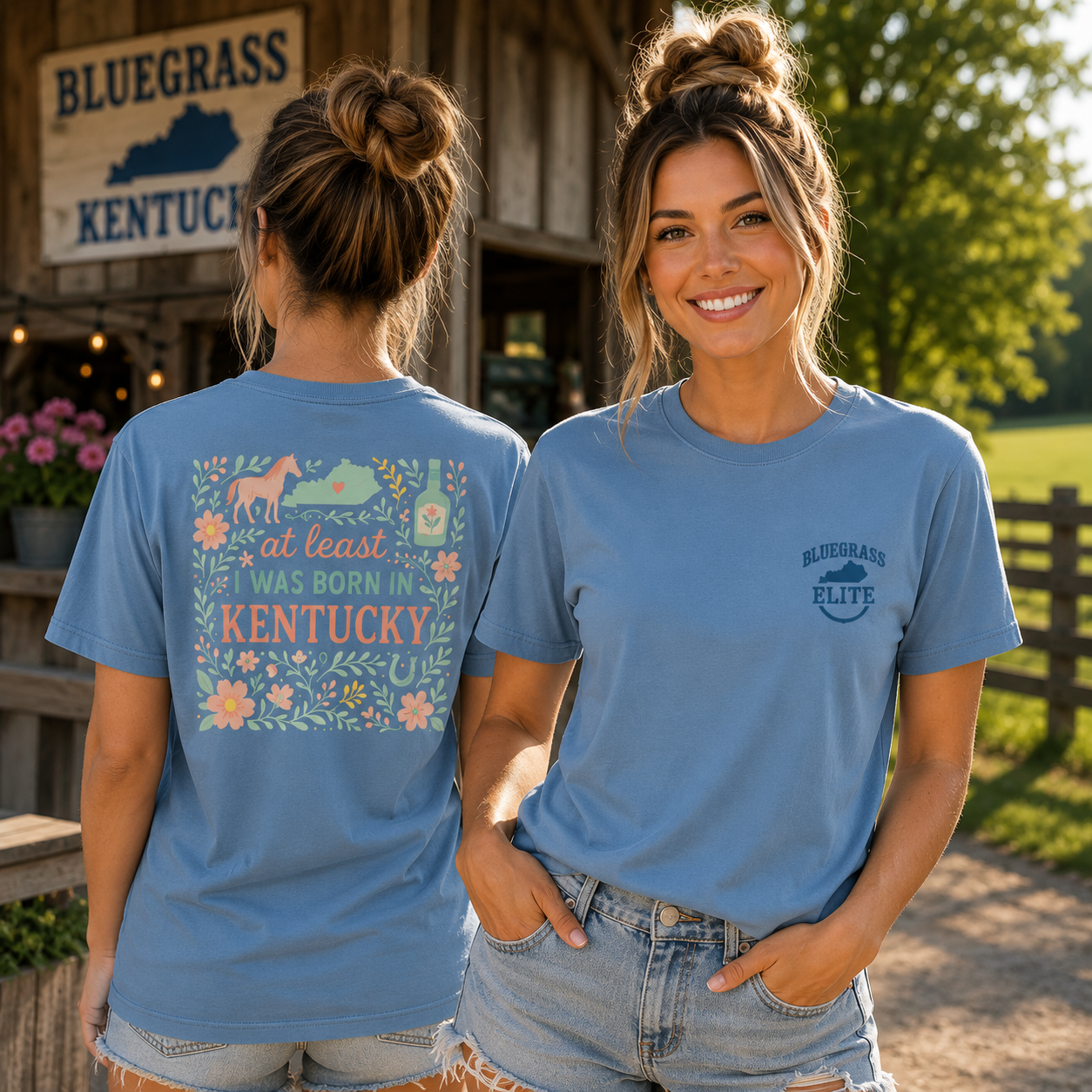 At Least I Was Born in Kentucky T-Shirt | Bluegrass Pride | Elite Tri-Blend