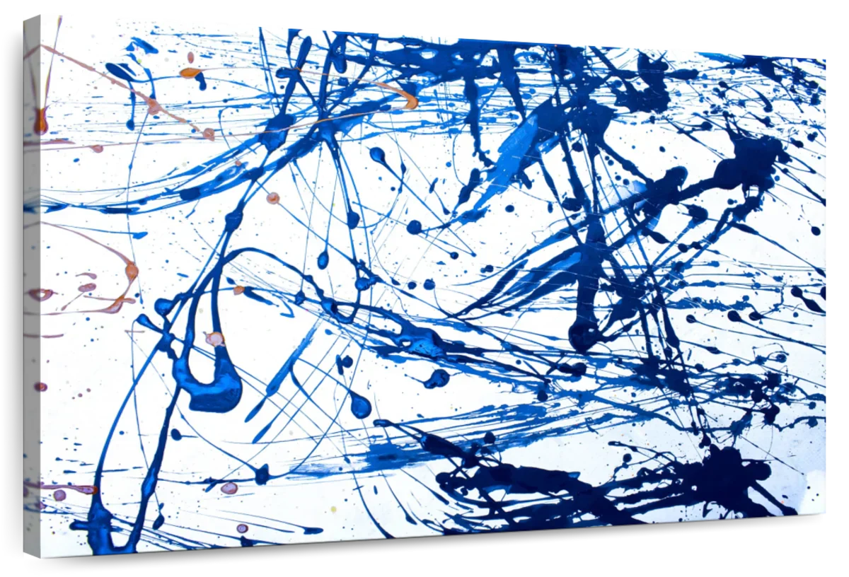 Abstract Navy Drip Wall Art