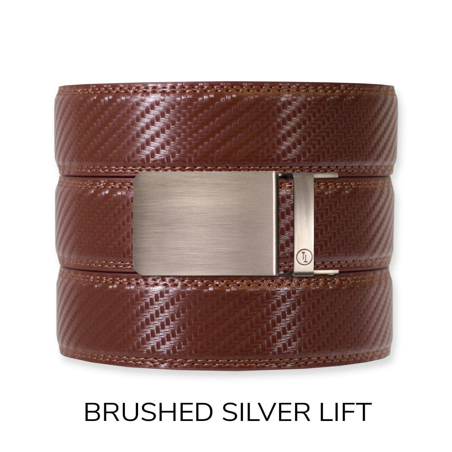 Carbon Chestnut Leather Ratchet Belt & Buckle Set