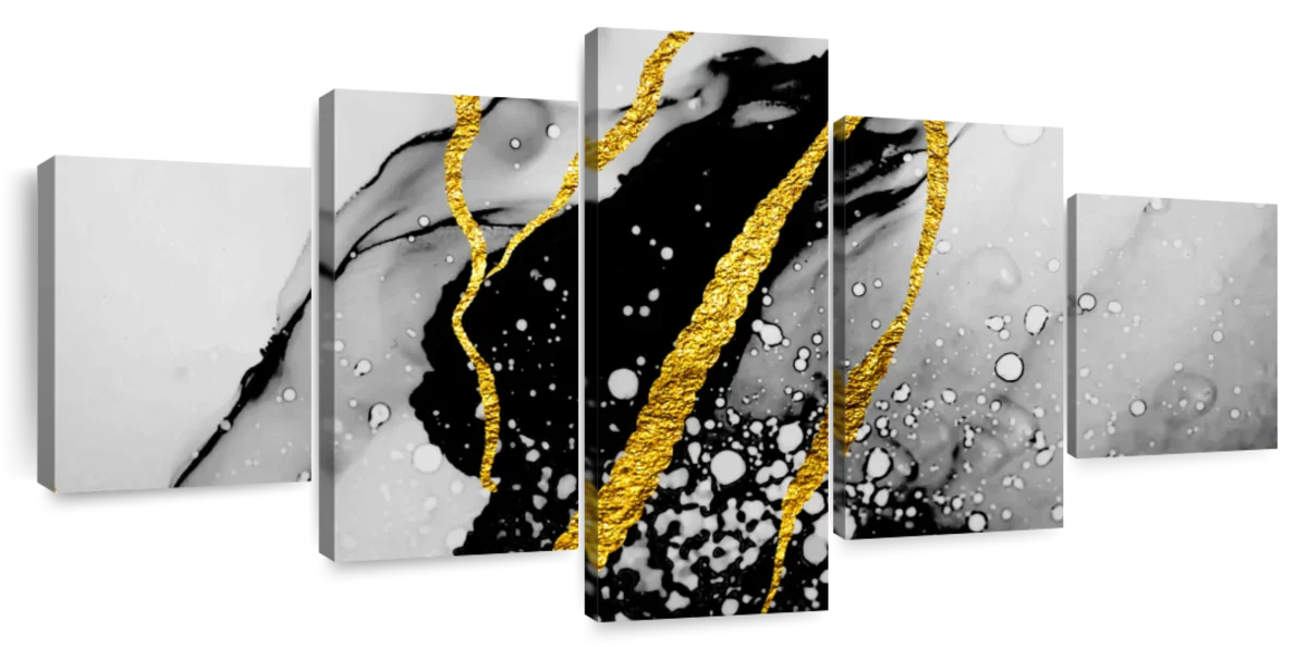 Gold Foil Abstract Wall Art