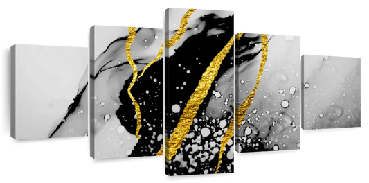 Gold Foil Abstract Wall Art