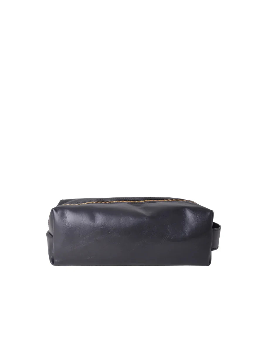 Mens Dopp Kit | Black Leather