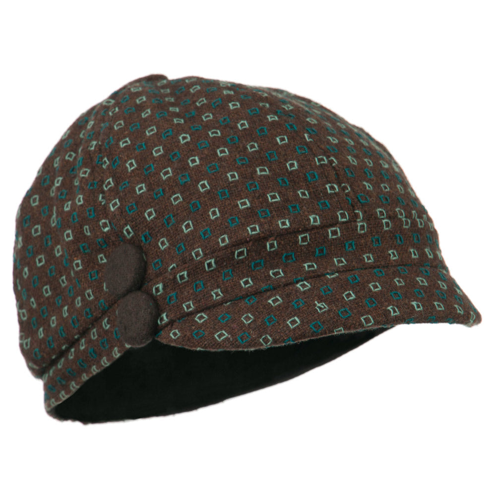 Gaby 2 Button 6 Panel Cabbie Cap
