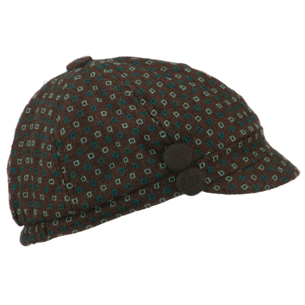 Gaby 2 Button 6 Panel Cabbie Cap