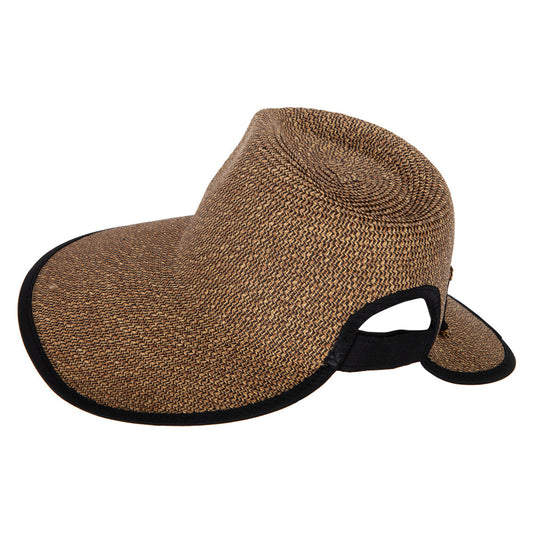 Women's Paper Braid Bow Accented Wide Split Brim Fedora Hat