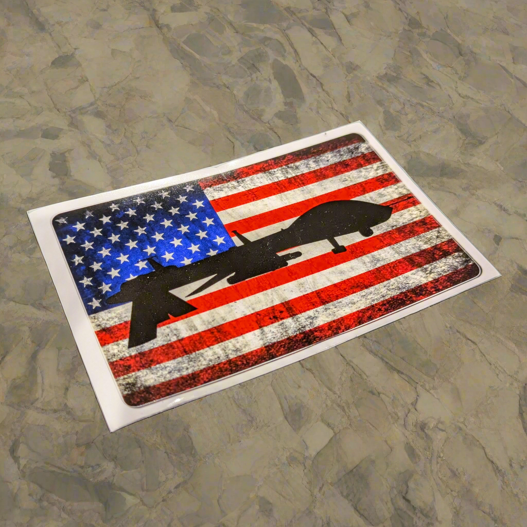 MQ-1 Predator Reaper - American Flag Decal