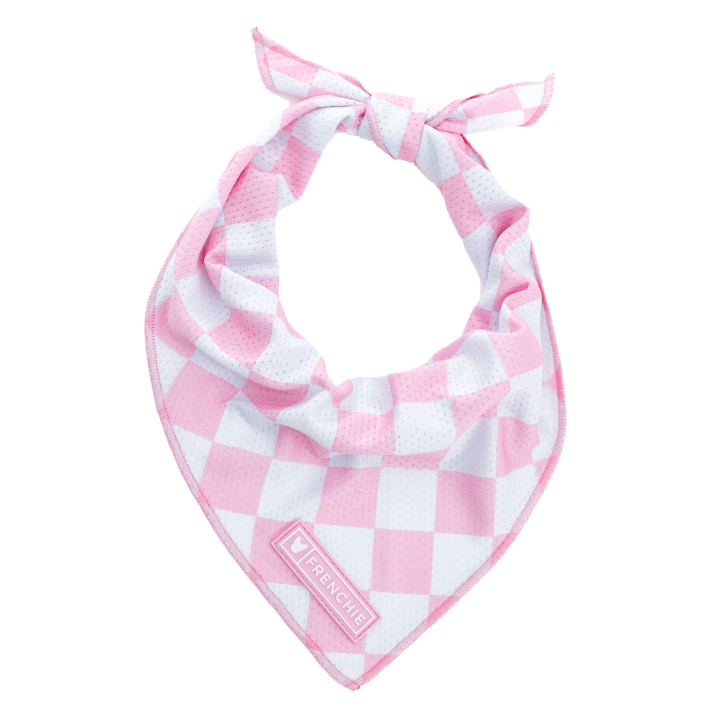 Frenchie Cooling Bandana - Solid Pink Bubblegum Checkered