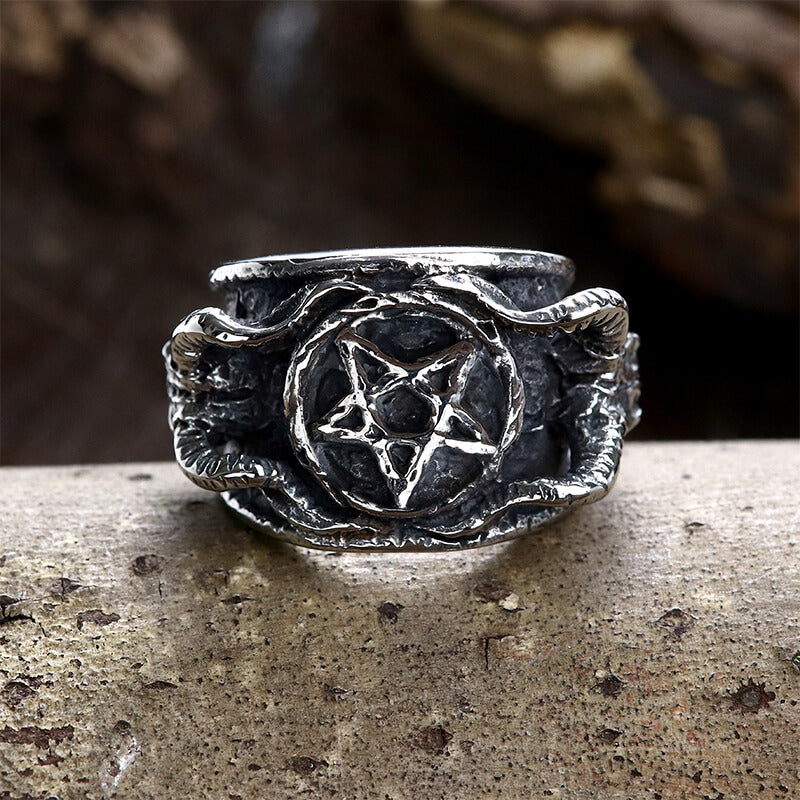 Baphomet Sigil Stainless Steel Occultisme Ring
