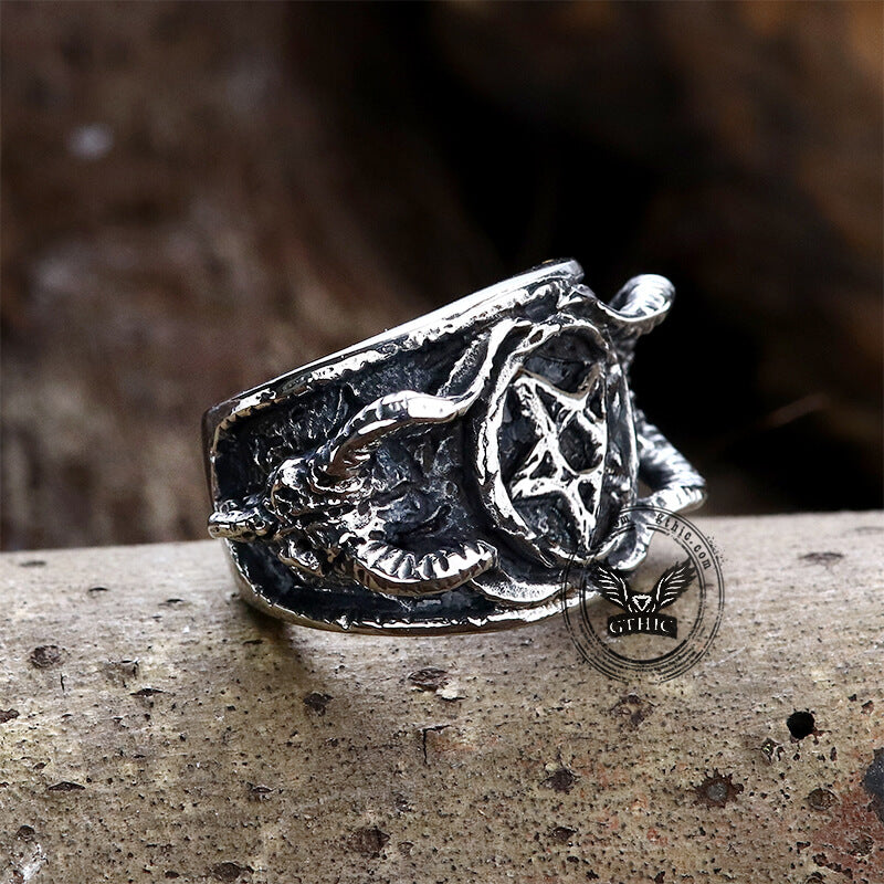 Baphomet Sigil Stainless Steel Occultisme Ring