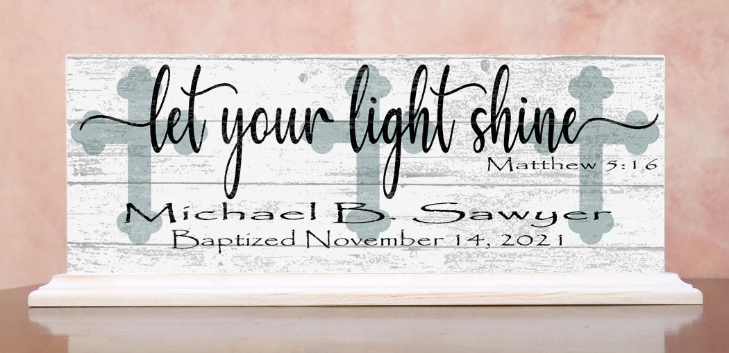 Baptism Gift Personalized Keepsake Present Let Your Light Shine